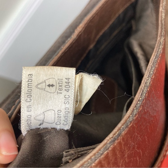VELEZ Leather Colombia Messenger crossbody Bag Vintage Brown 8x10" - Picture 15 of 16